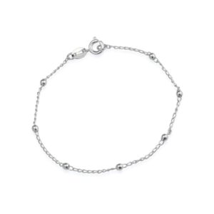 Pulseira Ródio De Bolinhas Delicada