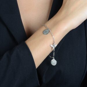 Pulseira Ródio Religiosa Pai Nosso Espírito Santo