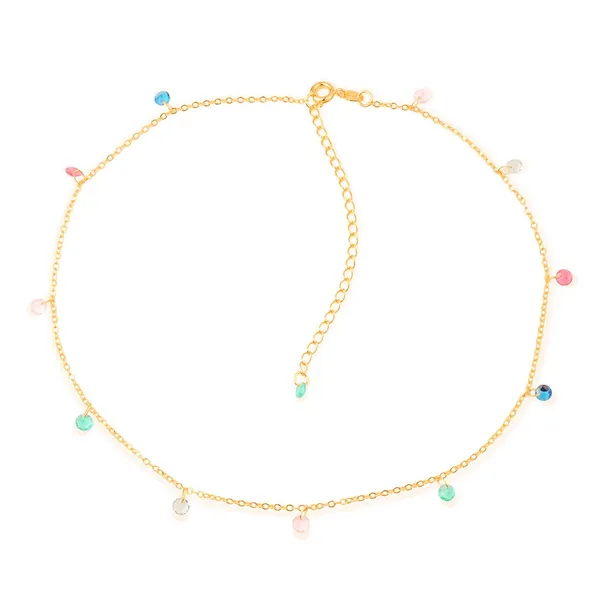 Colar Dourado Chocker Pontos de Luz