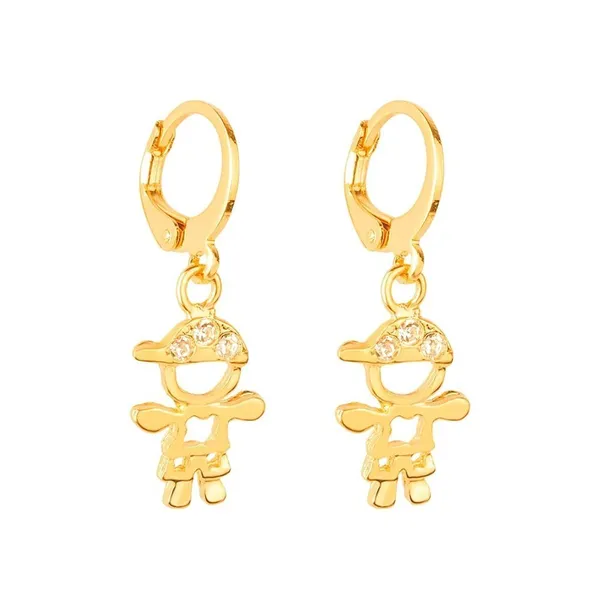 Brinco Dourado de Argolinha Filho Pedras Zircônia